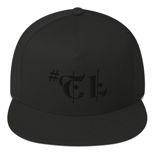 #TL Black Logo Flat Bill Cap
