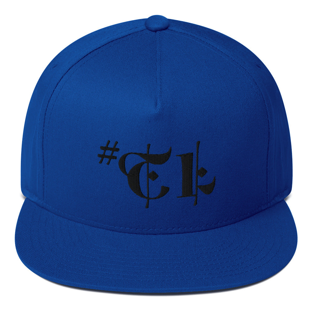 #TL Black Logo Flat Bill Cap