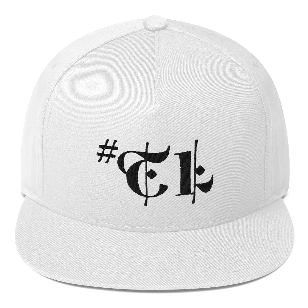 #TL Black Logo Flat Bill Cap