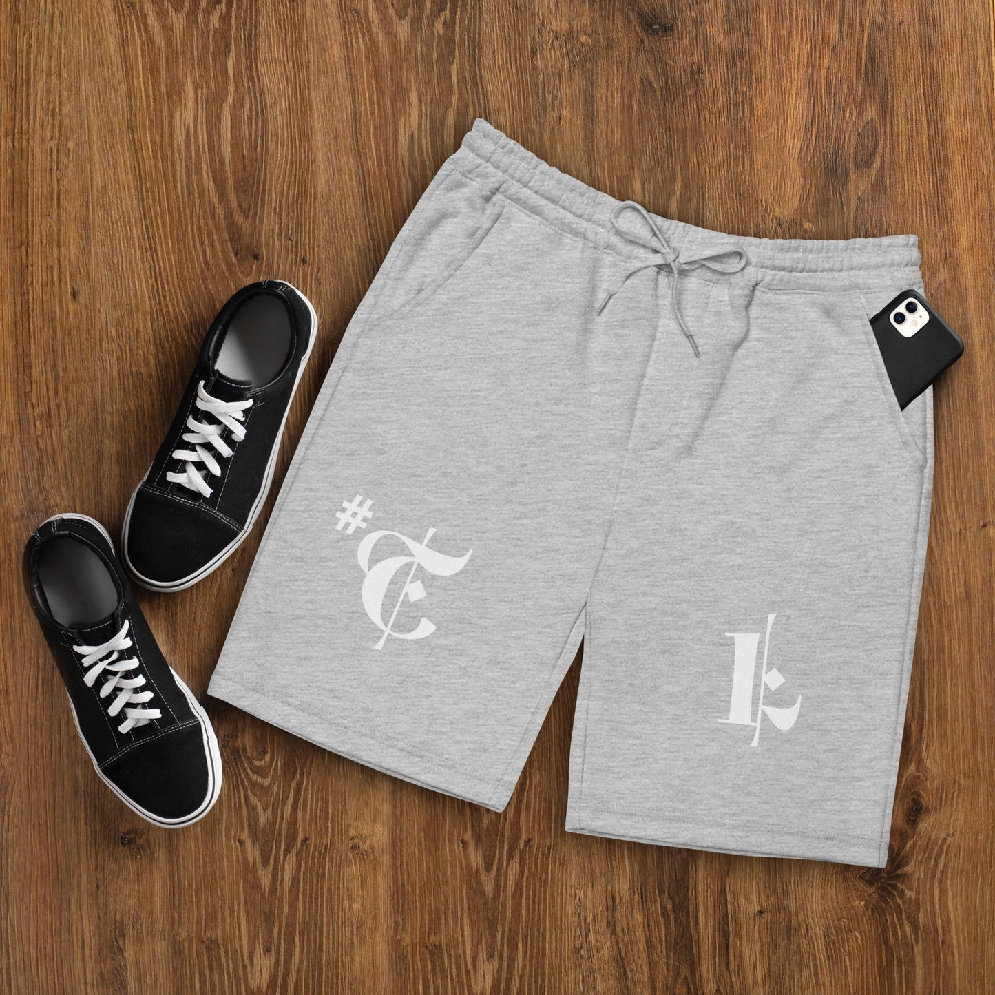 Men's Fleece Shorts White #TL 2XL+