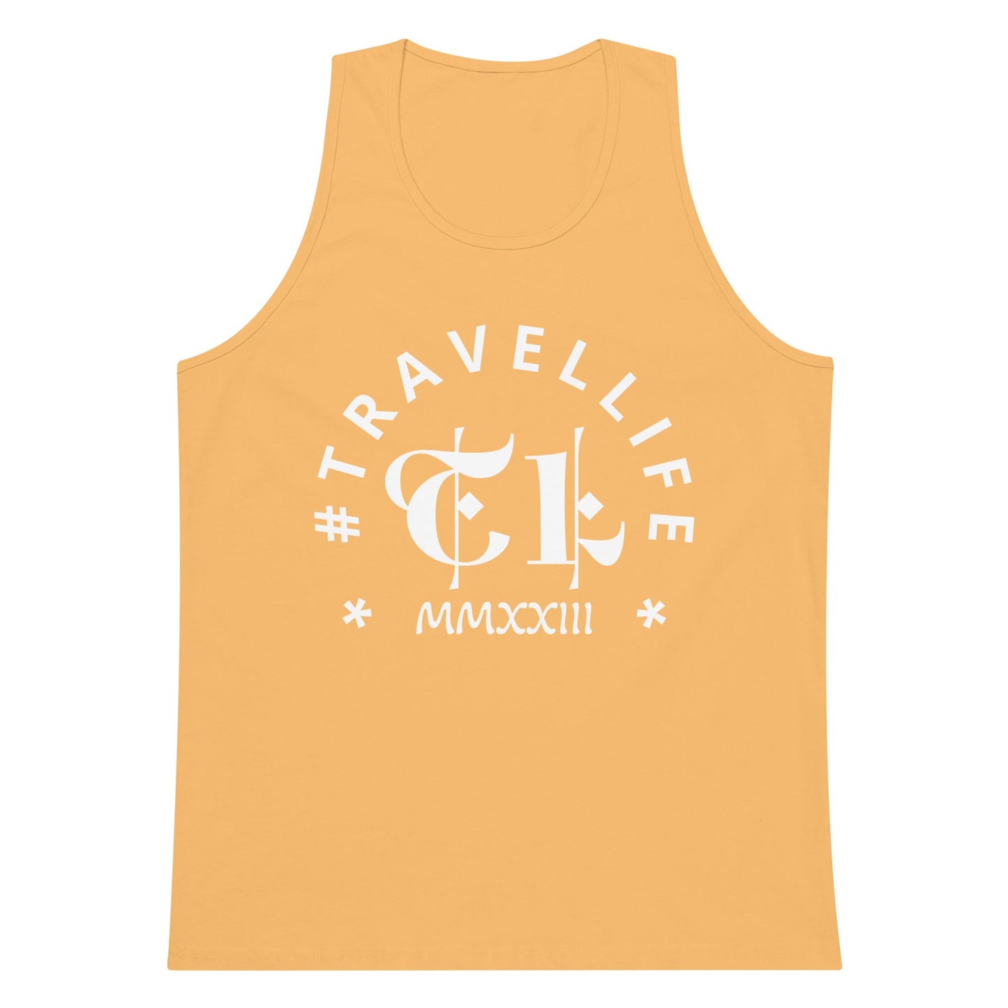 #Travellife Arc Roman 2023 Men's Premium Tank Top White Text 2X+