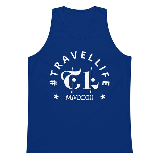 #Travellife Arc Roman 2023 Men's Premium Tank Top White Text 2X+