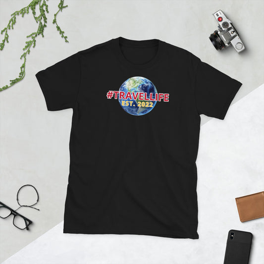 #Travellife World Est. 2022 Unisex T-Shirt 2X+