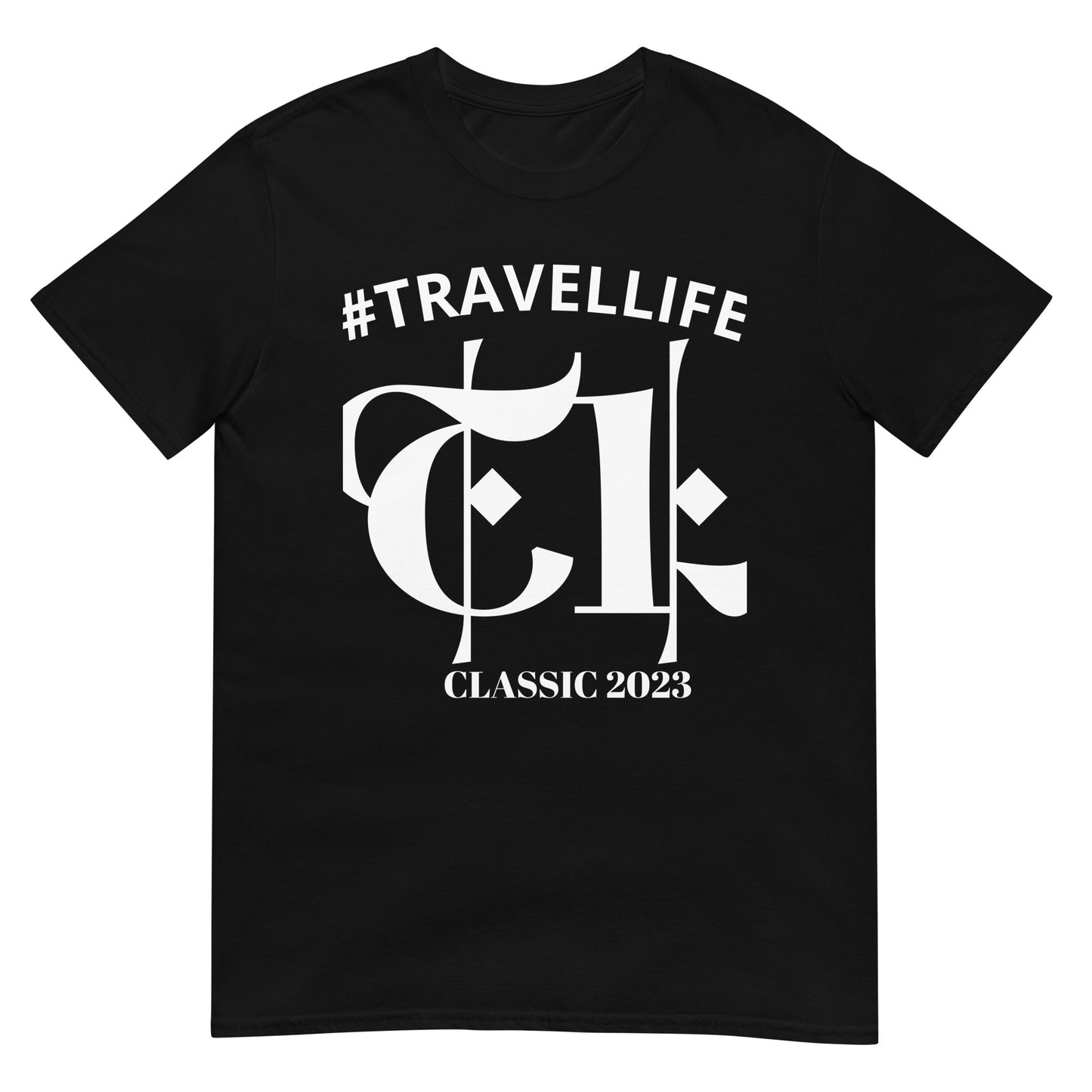 #Travellife Large TL Logo Classic 2023 Unisex T-Shirt White Text