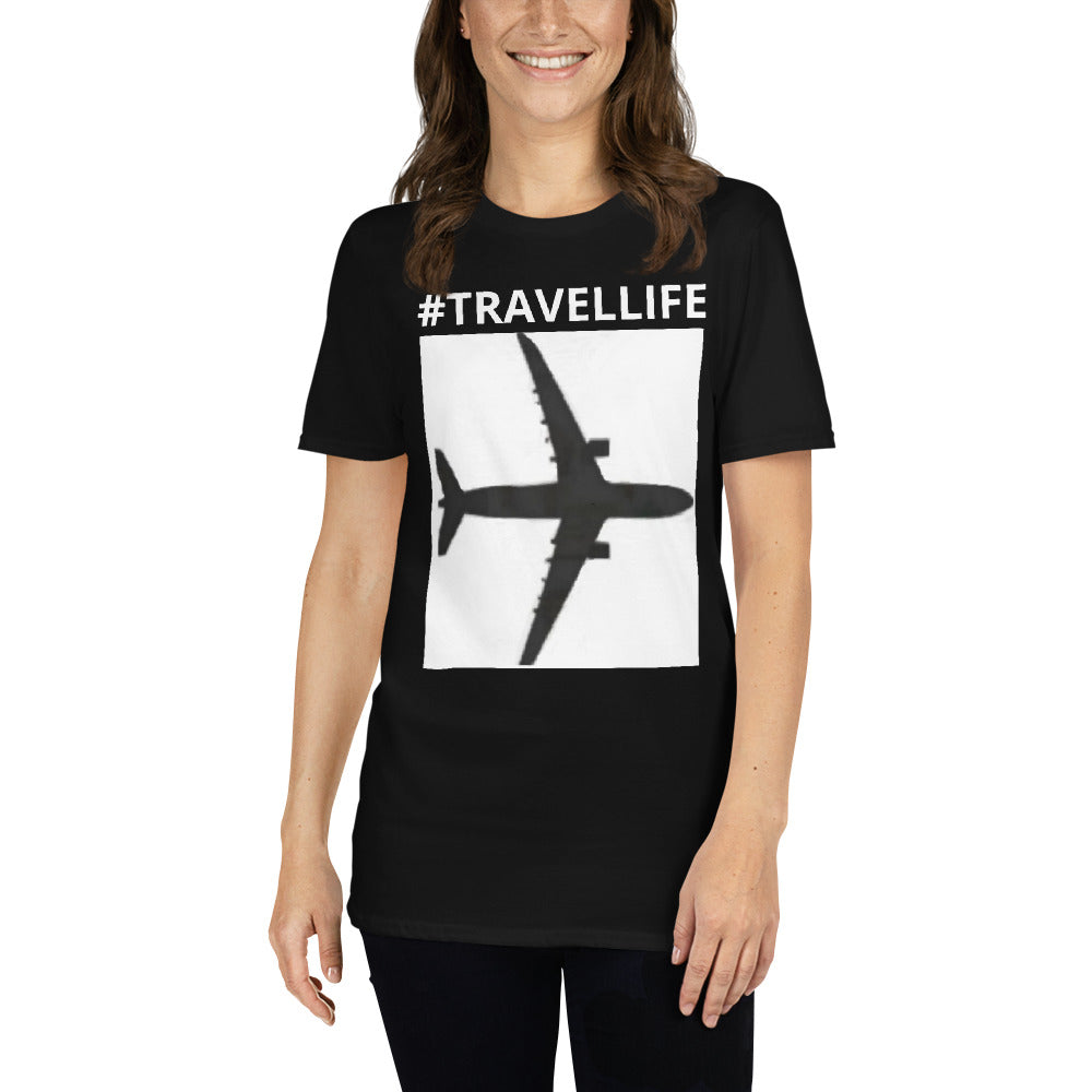 #Travellife PTA Unisex T-Shirt White Text/Background