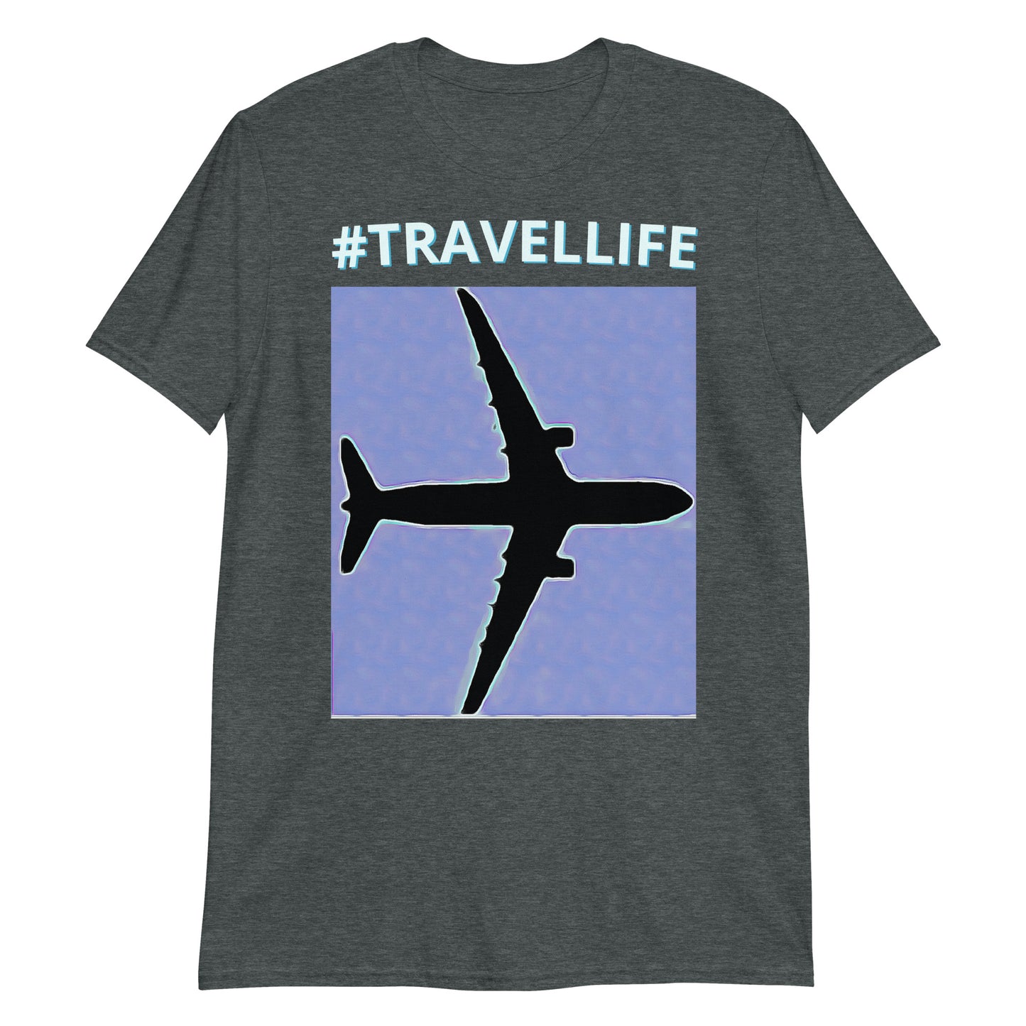 #Travellife PTA Unisex T-Shirt White Text Blue Background 2X+