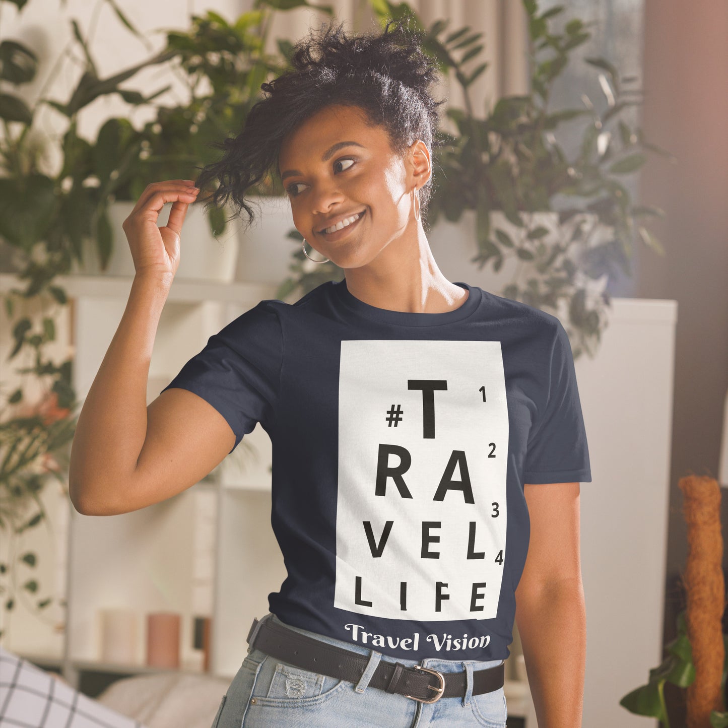 #Travellife Travel Vision Unisex T-Shirt White Text