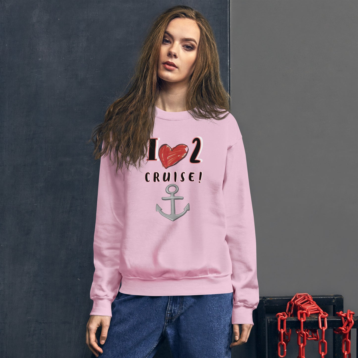 Breast Cancer Awareness "I Love 2 Cruise" Unisex Sweatshirt