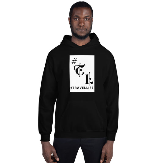 White Background #TL Black Text Unisex Hoodie