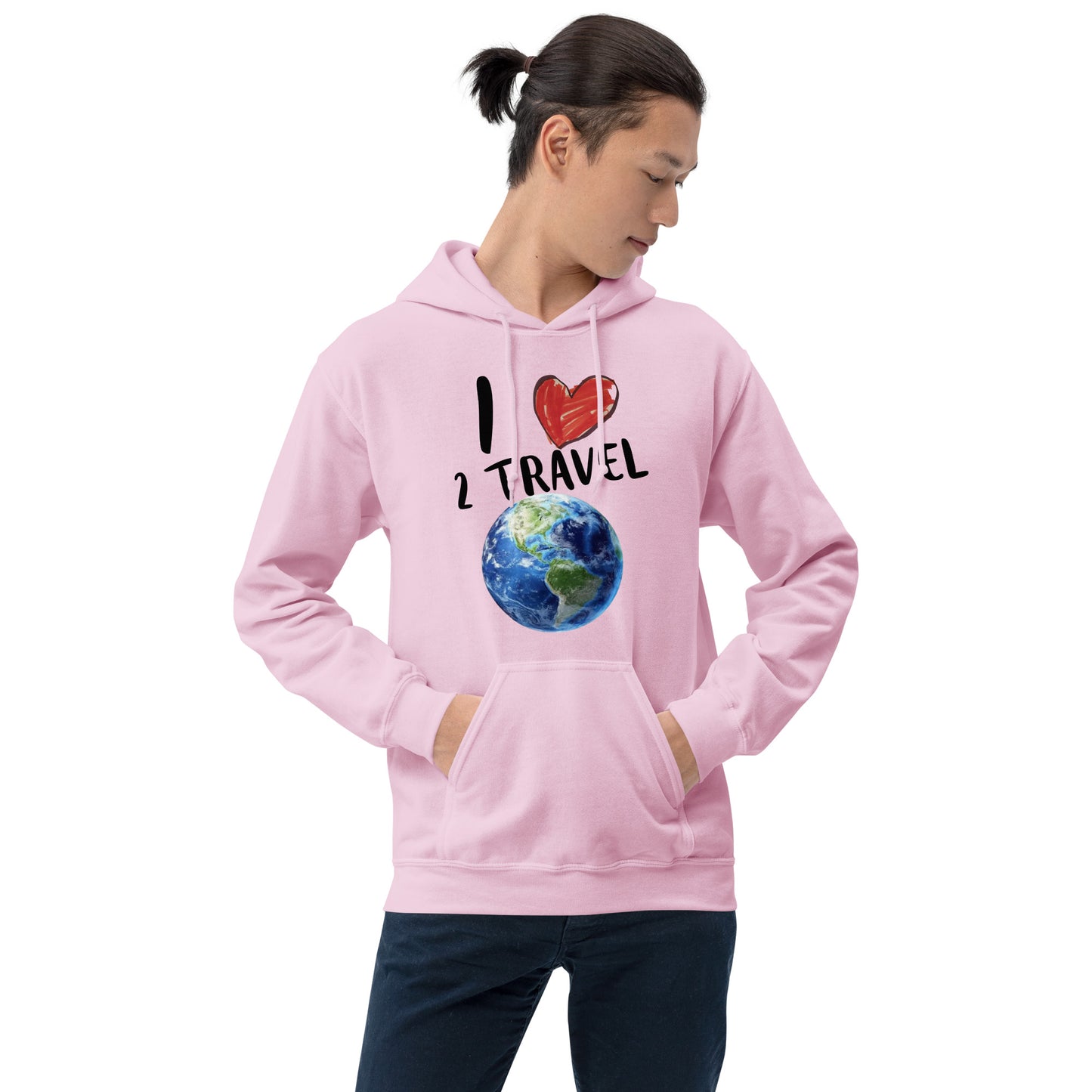 Breast Cancer Awareness "I Love 2 Travel" Unisex Hoodie