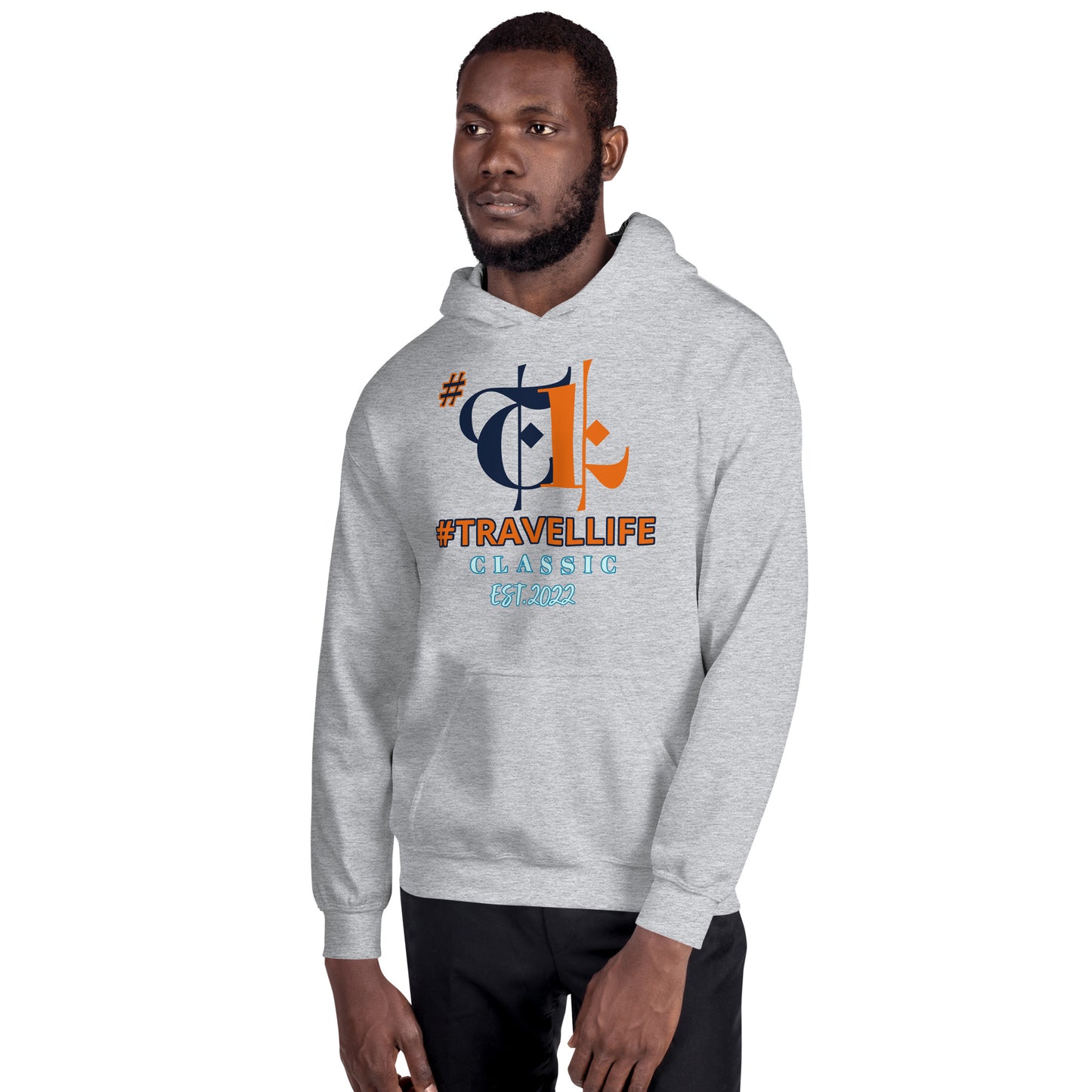 #Travellife Classic Blue and Navy TL Intertwined Unisex Hoodie