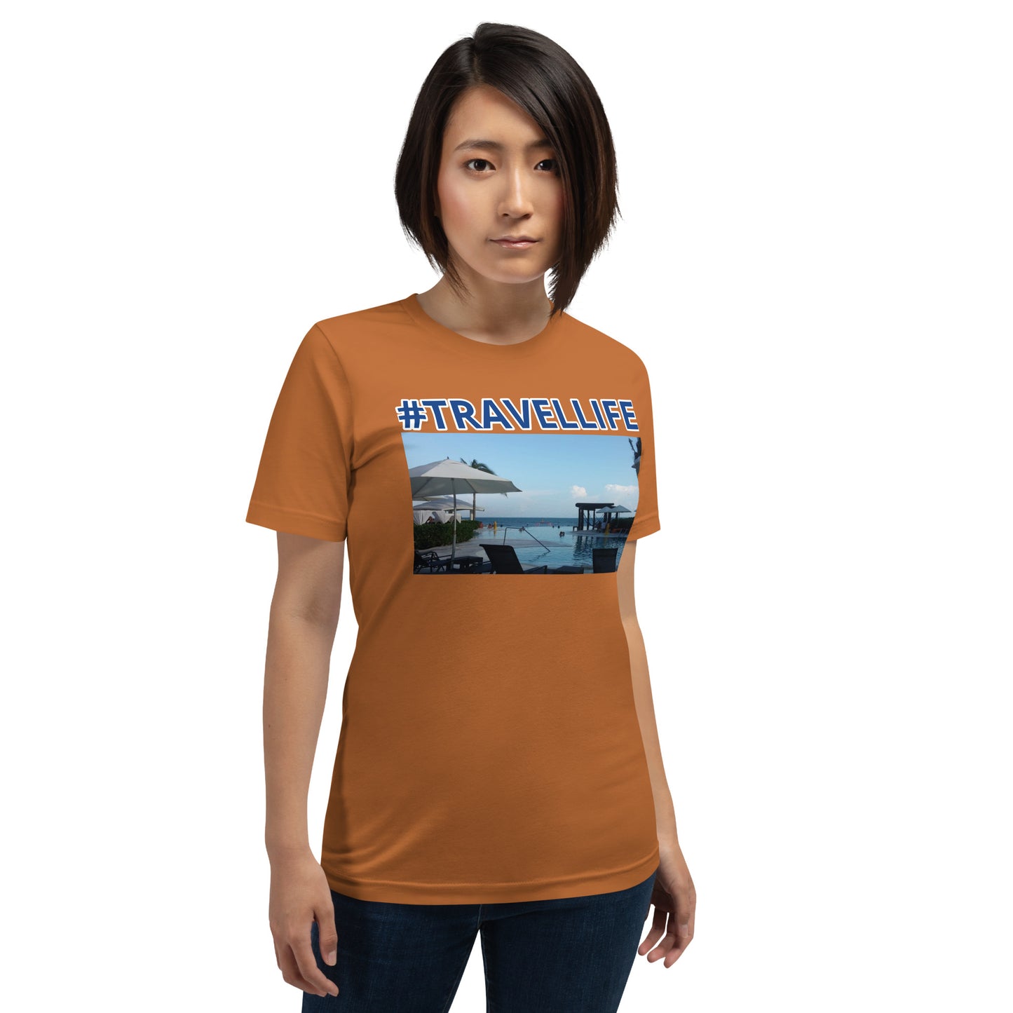 #Travellife Mexico Unisex T-shirt blue text