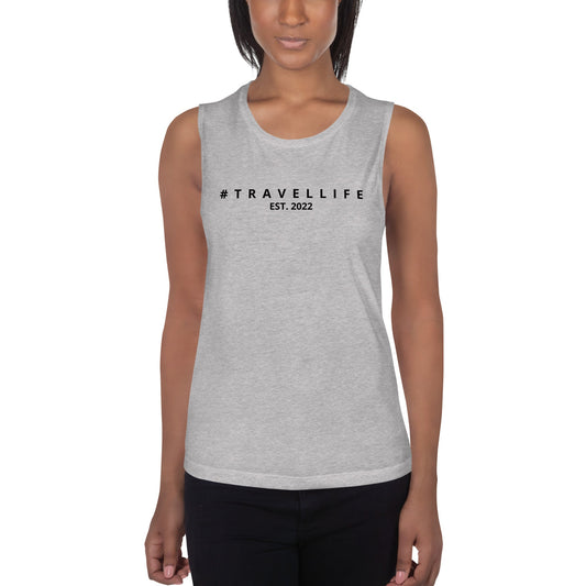 #Travellife Est. 2022 Women's Tank Top Black text 2X+