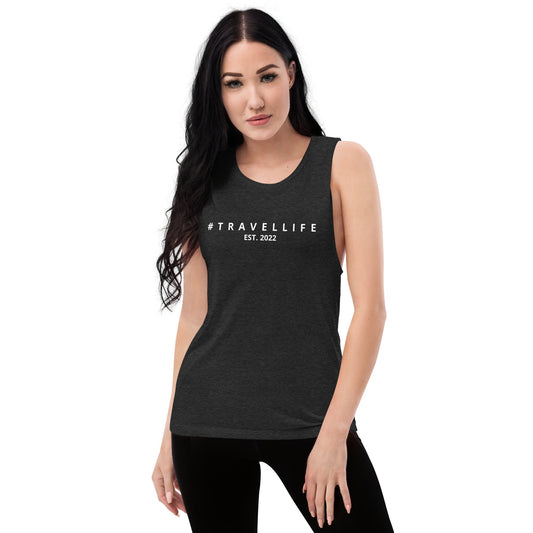 #Travellife Est. 2022 Women's Tank Top White text 2X+