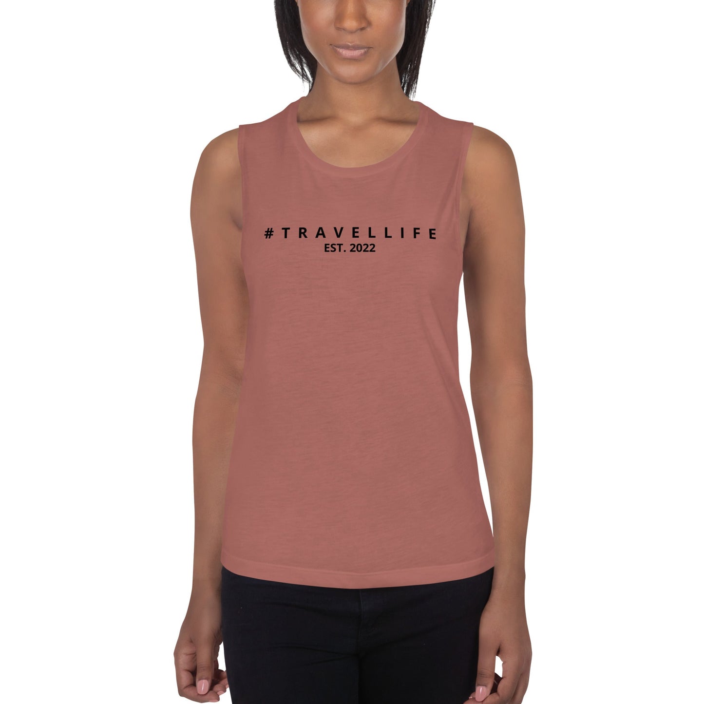 #Travellife Est. 2022 Women's Tank Top Black text 2X+