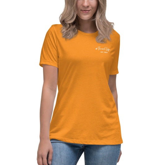 #Travellife Signature Est. 2022 Women's Relaxed T-Shirt White Text 2X+