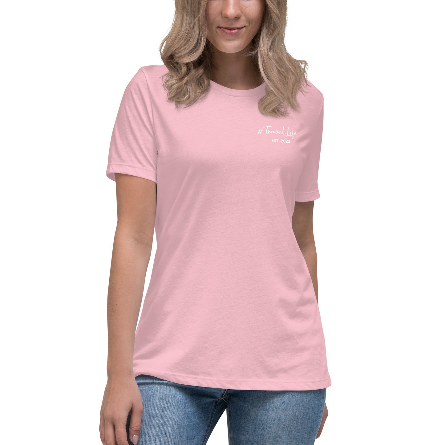 #Travellife Signature Est. 2022 Women's Relaxed T-Shirt White Text 2X+